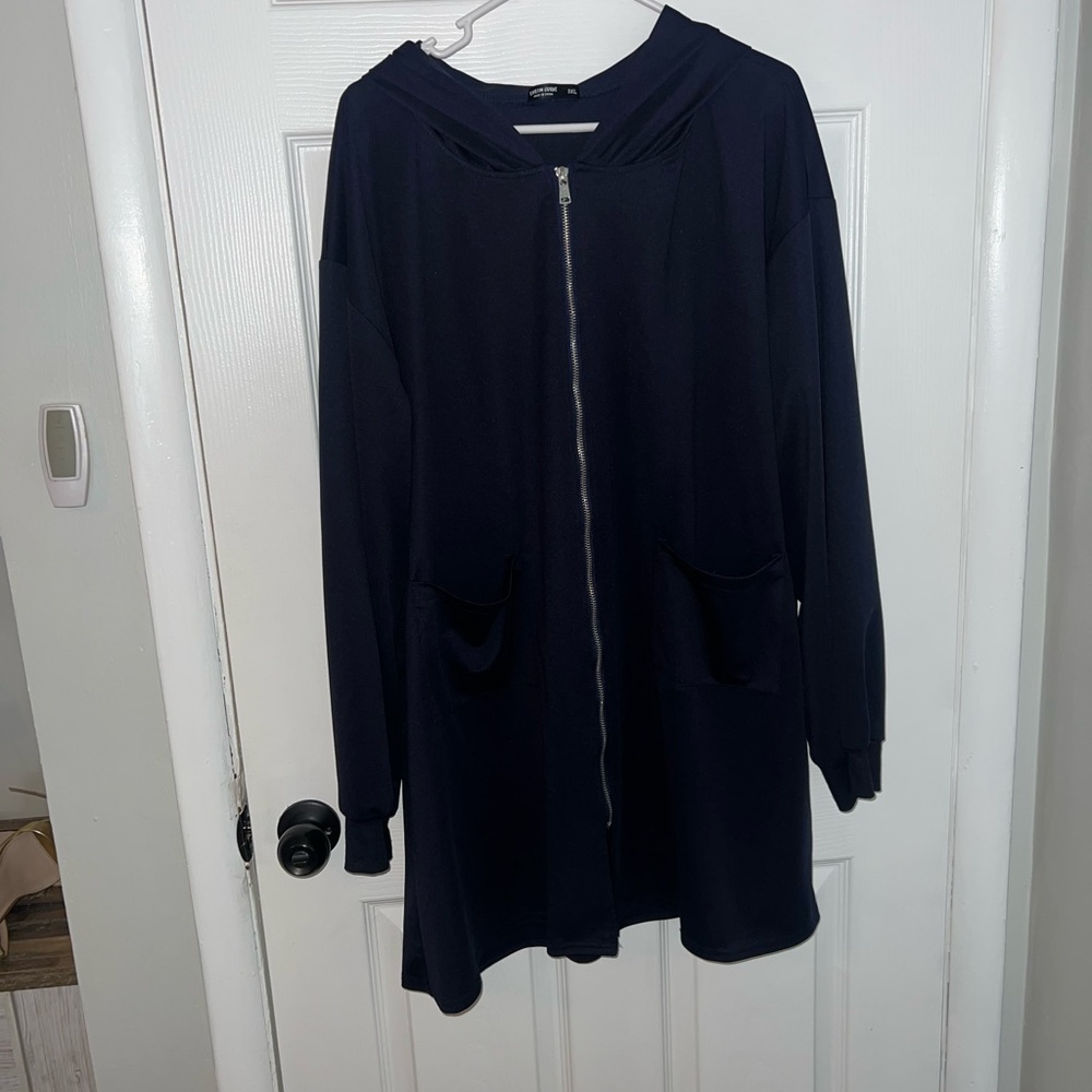 SHEIN Deep Blue Women's Cardigan with Zipper